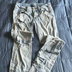 American Eagle Light Wash, Skinny Jeans (Sz 0) Good Condition